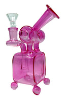 6" Pink Cube Recycler Bong
