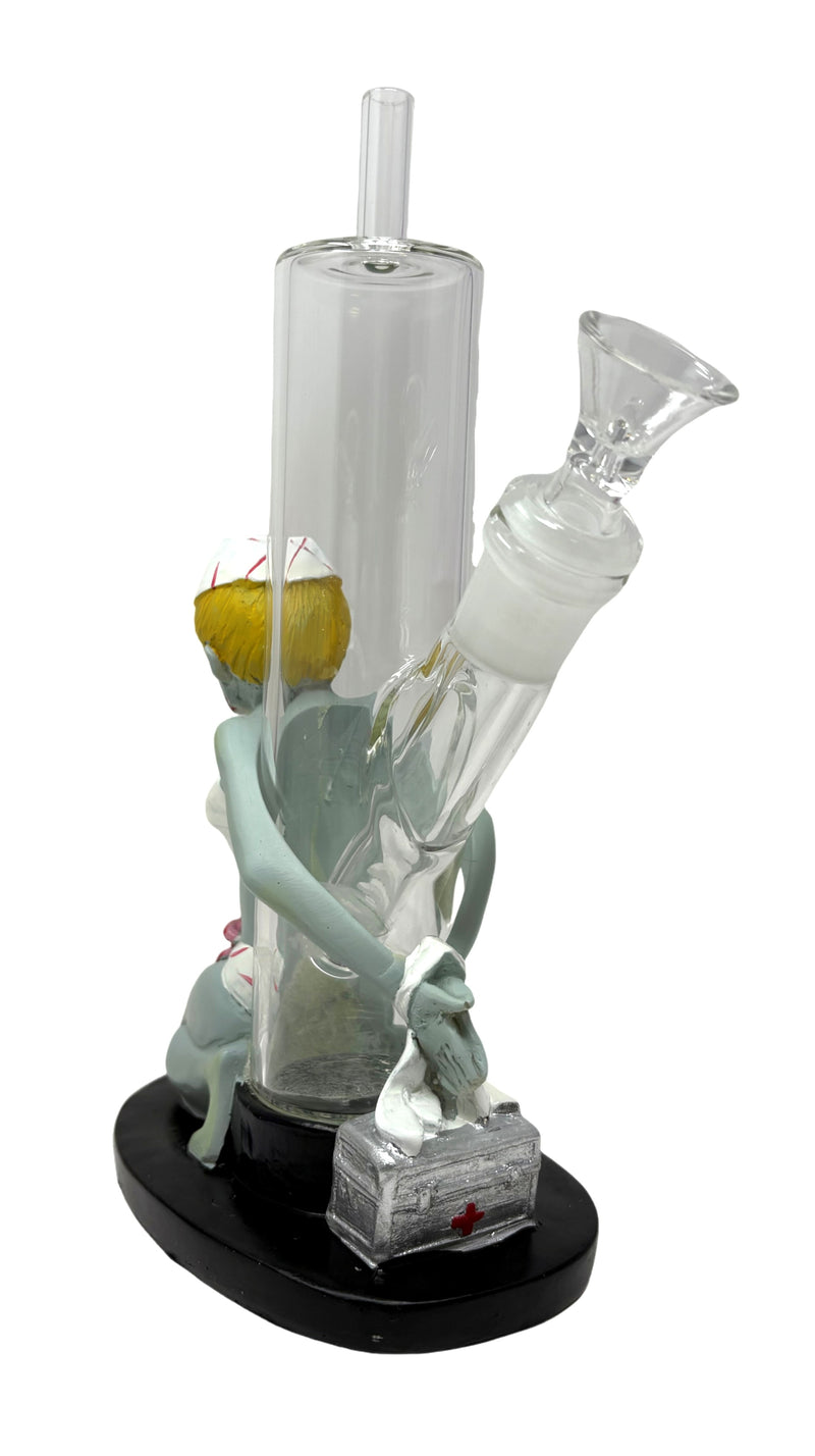 8" Zombie Nurse Glass Bong