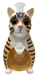 9" Silicone cat-shaped glass water pipe