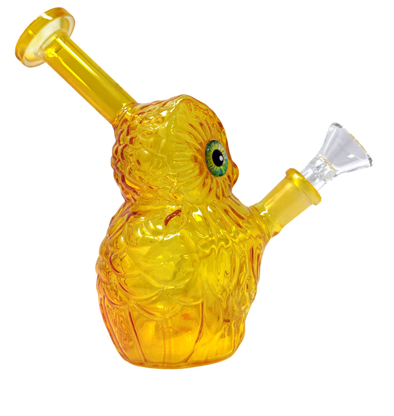 6" Owl Glow Glass Water Pipe - Assorted design