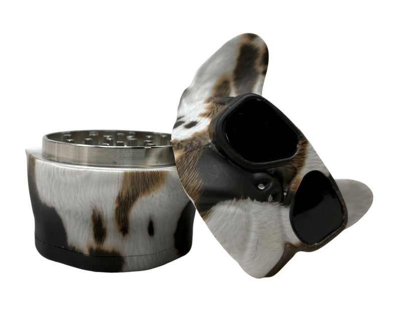 3D Bulldog Head Metal Herb Grinder Display – Animal Design 4-Piece Grinders (6 Styles)