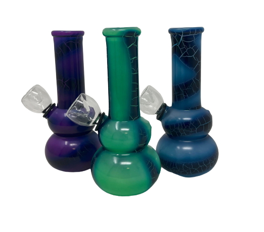 5" Crackle Print Mini Water Pipe - Assorted Colors