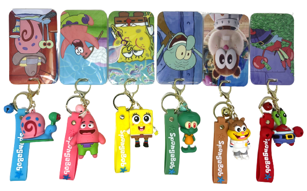 SpongeB Keychain with Cardholder - 12pcs Assorted