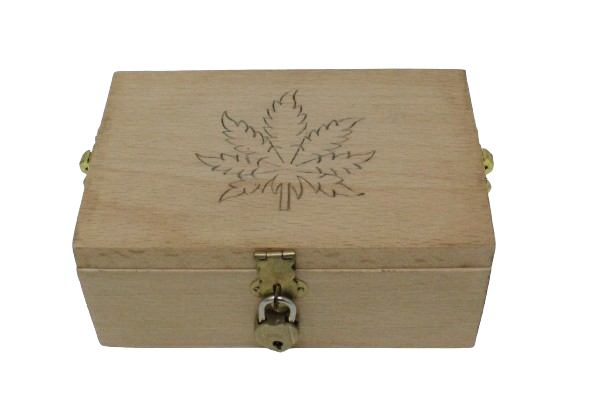 Handcrafted Wood Box - Cute Mini Leaf Outline