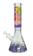 EC420 14" 7mm Rainbow Kanagawa Okonori Print Beaker Water Pipe