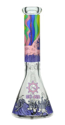 EC420 14" 7mm Rainbow Kanagawa Okonori Print Beaker Water Pipe