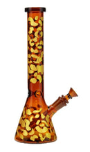 EC420 12" 5mm Coffee Leopard Print Beaker Water Pipe