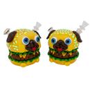 🍔🐶 4" Cute Unique 🔥 Burger Puppy Glow in Dark Water Pipe 💨✨ | Heavy Duty Ceramic & Glass