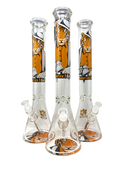 🐅🔥18'' 7mm Heavy Duty PHOENIX STAR Fierce Tiger Beaker Bong - Unique Artist Design