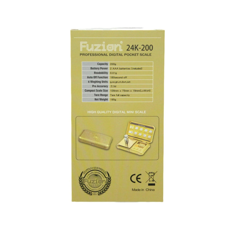 Fuzion 24K-200 Proffessional Digital Pocket Scale 200 X 0.01G