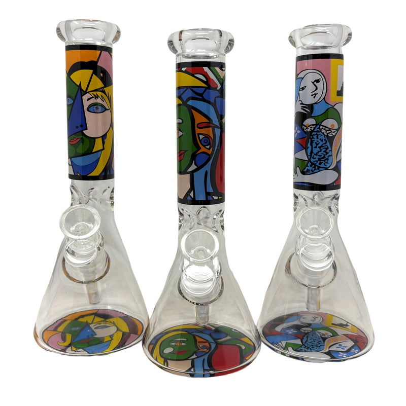 10" 5mm Art Designs  Beaker Water Pipe Assorted design