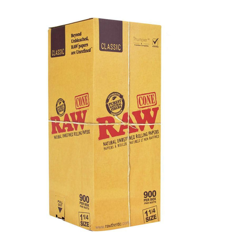 RAW Classic Natural Unrefined Pre-Rolled Cones 1 1/4 - 900/Box