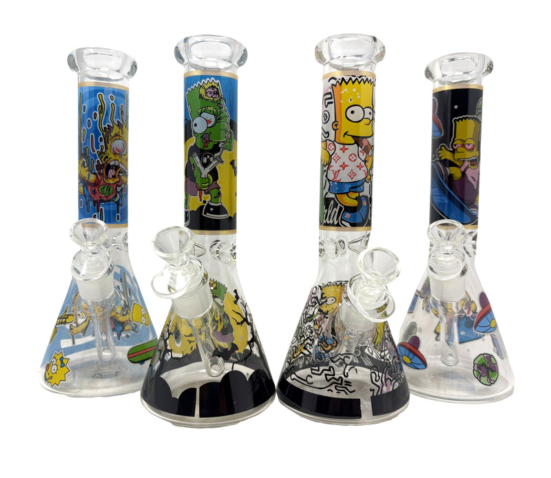 10" Simpsons Beaker Water Pipe - Assorted Designs