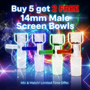 🔥Bundle Deal - Buy 5 get 2 FREE - 14mm Male Screen Bowl - Assorted Color