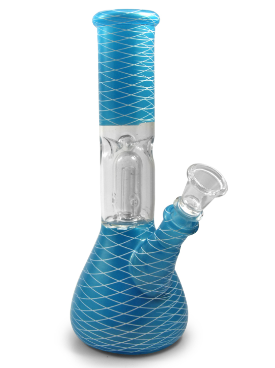 8" Webbing Designs Straight Neck Dome Perc with Ice Catcher  - Assorted Colors