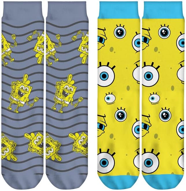 Licensed 2pk Funky Socks - Spongebob - Assorted Design