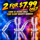 🔥Bundle Deal - BUY 2 FOR $7.99 ONLY -14mm 45 degree Male Terp Slurp Quartz Banger