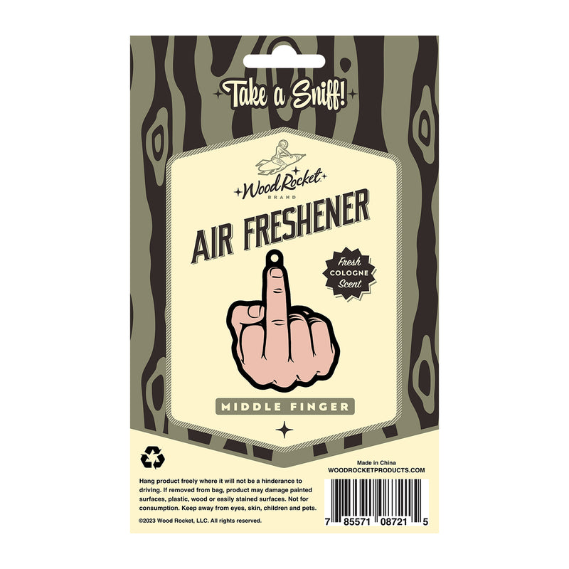 WoodRocket Middle Finger Peach-Colored Car Air Freshener