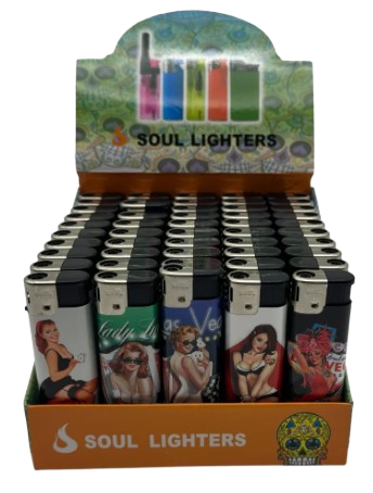 Soul Single Flame Disposable Torch Lighter 50pcs/display - Lady