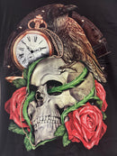Unisex Graphic Streetwear T-shirt - Timeless Raven Skull with Rose