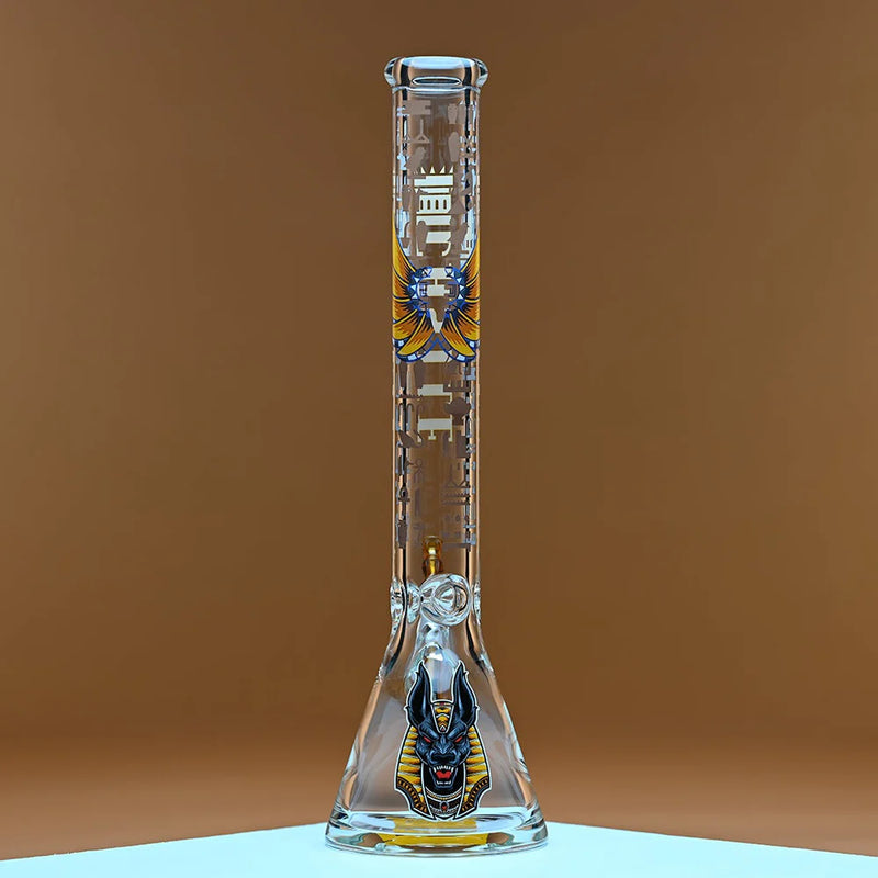 18” Castle Glassworks, Anubis Ancient Egyptian - Themed Beaker Bong