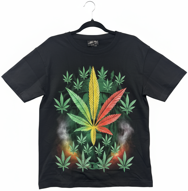 Unisex Graphic Streetwear T-shirt - Rasta Leaf Vibes