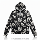 Unisex Graphic Streetwear 3D Hoodie - Monochrome Leaf Pattern
