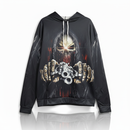 Unisex Graphic Streetwear 3D Hoodie - Grim Skull Gunslinger