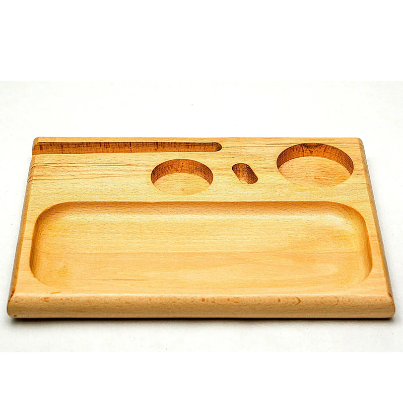 Handcrafted Wood Rolling Tray with Grinder