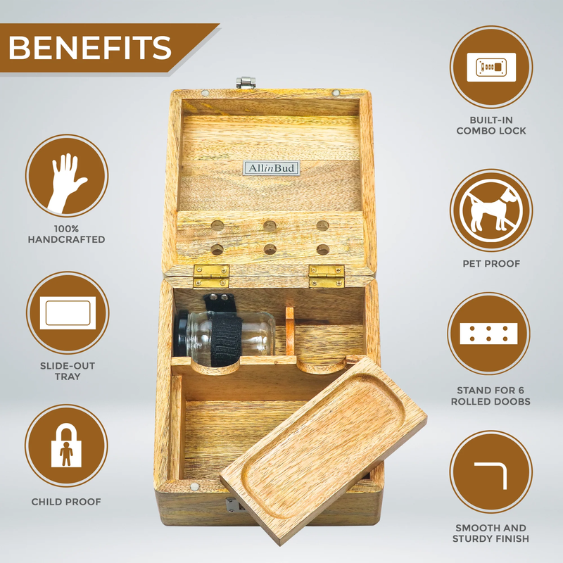 Handcrafted Wood Box - Don't panic, its organic