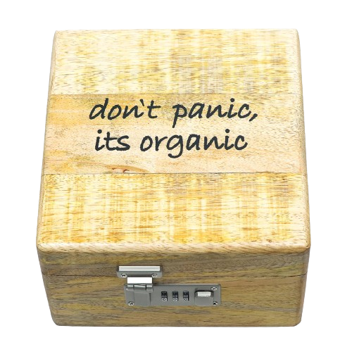Buy 1 get 1 FREE - Handcrafted Wood Box - Alert! Relaxation Inside & Don't Panic, It's Organic