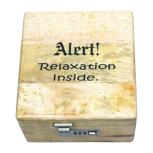 Handcrafted Wood Box - Alert! Relaxation Inside