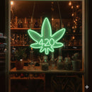 420 Leaf Glow Sign