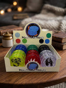 🌈 Assorted Design Plastic Herb Grinders 55mm  - 12pcs a Set 🦂