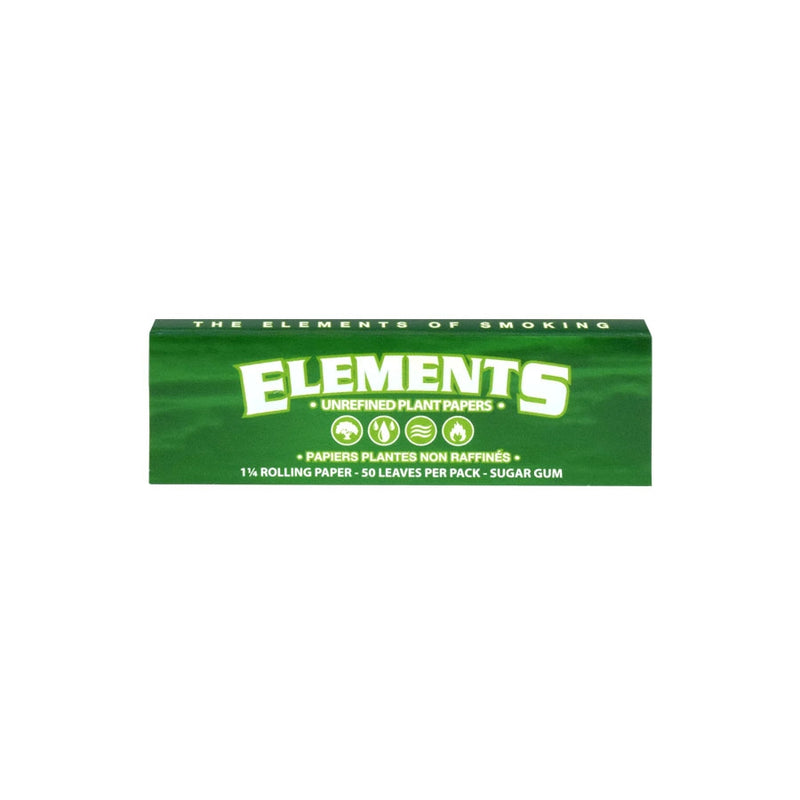 Elements Green 1 1/4 Rolling Papers with Magnetic Closure - 25 Packs/Box