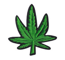 Green Leaf Embroidery cloth sticker - 3.1" x 2.8"