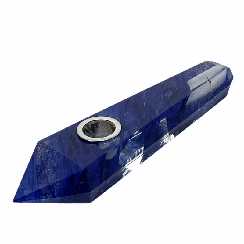 Sweet Rock 4.5" Crystal Pipe w/Choke - Blue Stone