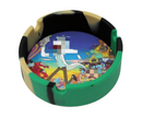 3.5" Round Silicone Ashtray with pad - Assorted Colour