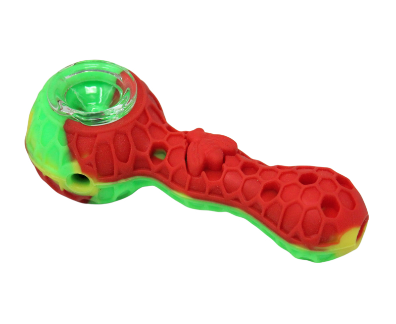 4.5" Honeycomb Silicone Pipe with Titanium Nail and Jar -