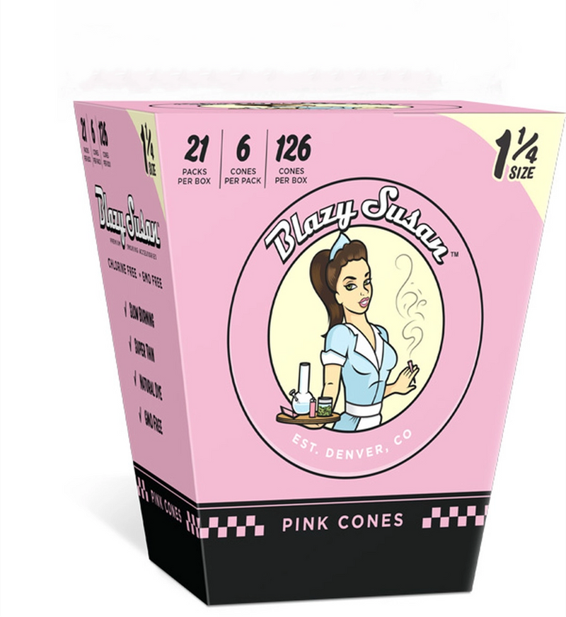 Blazy Susan 1 1/4 Pre-Rolled Pink Cones - 21Packs/Box