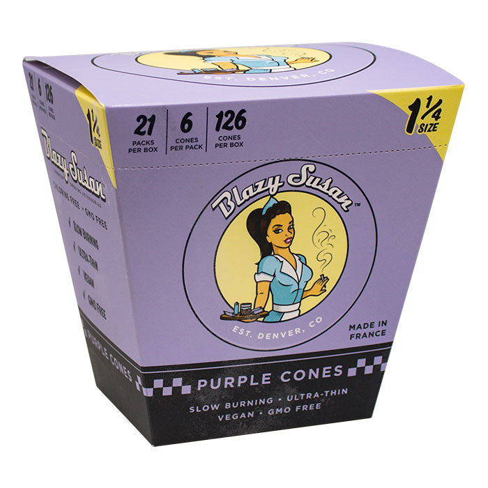 Purple Blazy Susan 1 1/4 Pre-Rolled Cones - 21Packs/Box