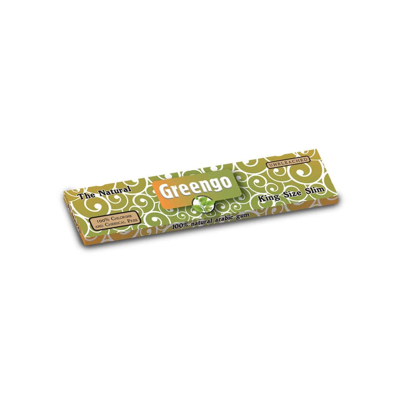 Greengo Unbleached King Size Slim Rolling Papers -50 Packs/Box