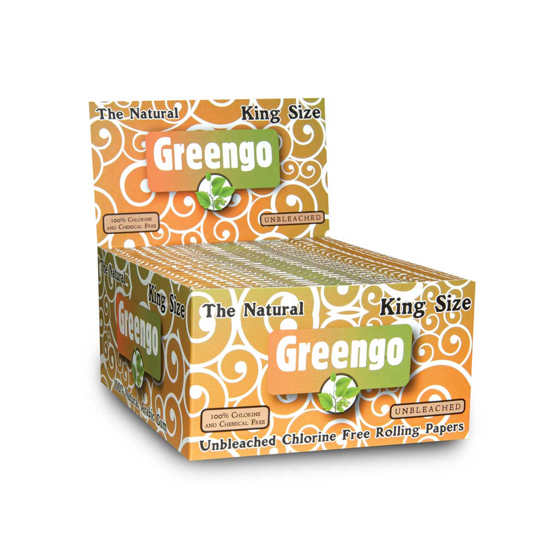 Greengo Unbleached King Size Regular Rolling Papers -50 Packs/Box