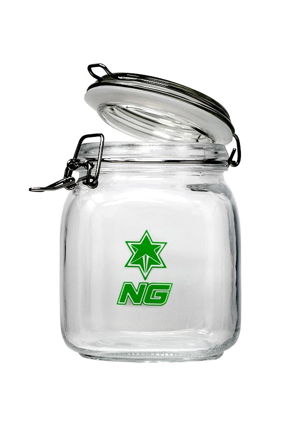 NICE GLASS Airtight Glass Jar with Lid - Large