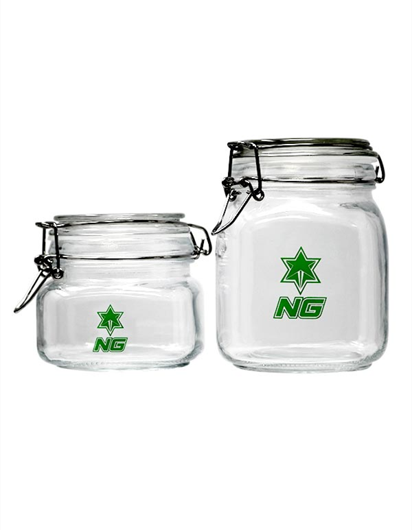 NICE GLASS Airtight Glass Jar with Lid - Large