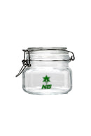 NICE GLASS Airtight Glass Jar with Lid - Small Wide