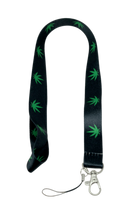 Hemp Leaf Lanyard - 10" x 1" Assorted