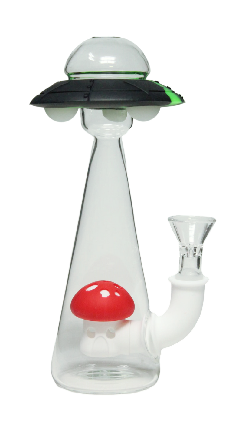 7" Glow in Dark Alien Abduction Bubbler - Assorted Color - (ADD 3 TO CART GET 1 FREE )