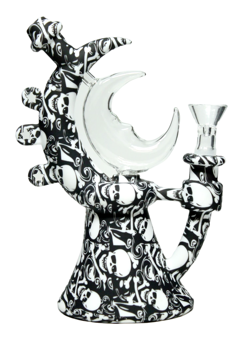 8" Moonrise Silicone Water Pipe - Skull Design