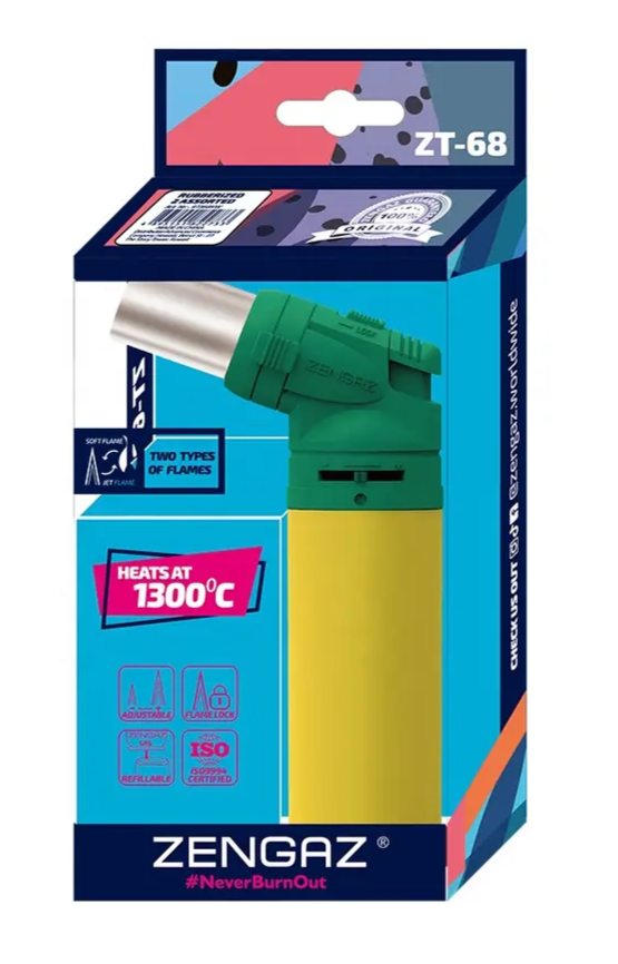 6.5" Zengaz Rubberized Pure Torch Lighter w/ Silicone Storage